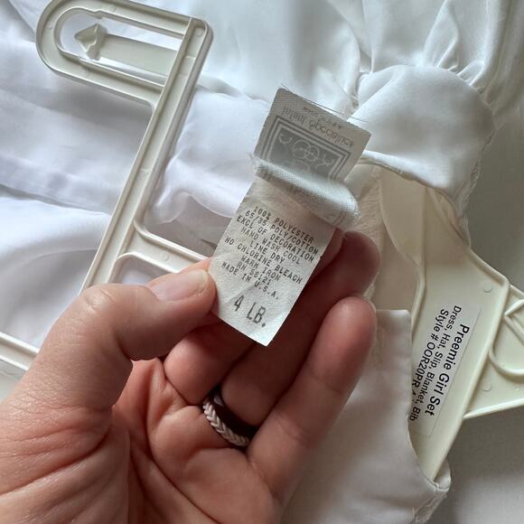 Little Things Mean A lot Girls Preemie Dress Christening Gown Baptism Set - Picture 9 of 10